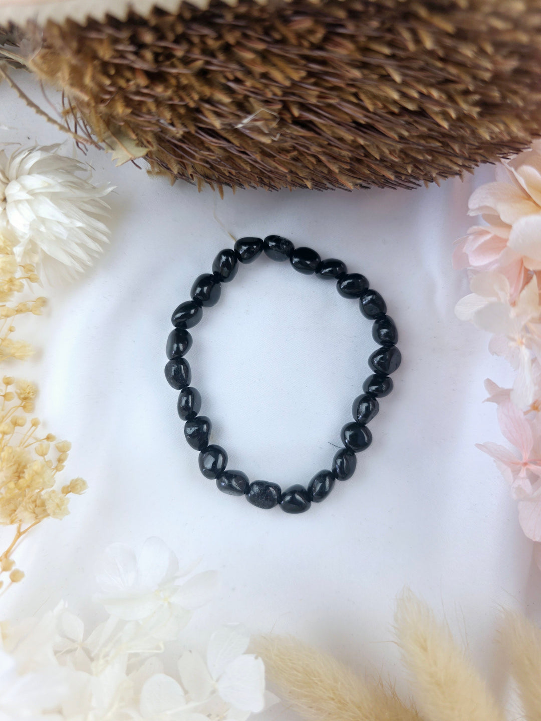 Black Tourmaline Bracelet - Tumbled 6/8mm
