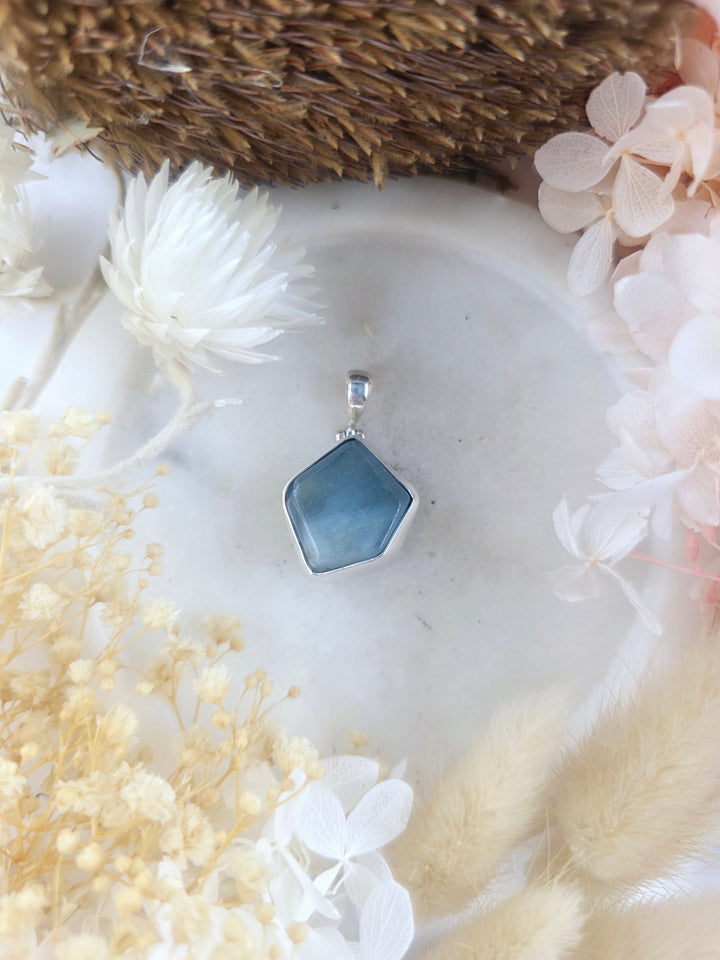 Aquamarine Silver Pendant