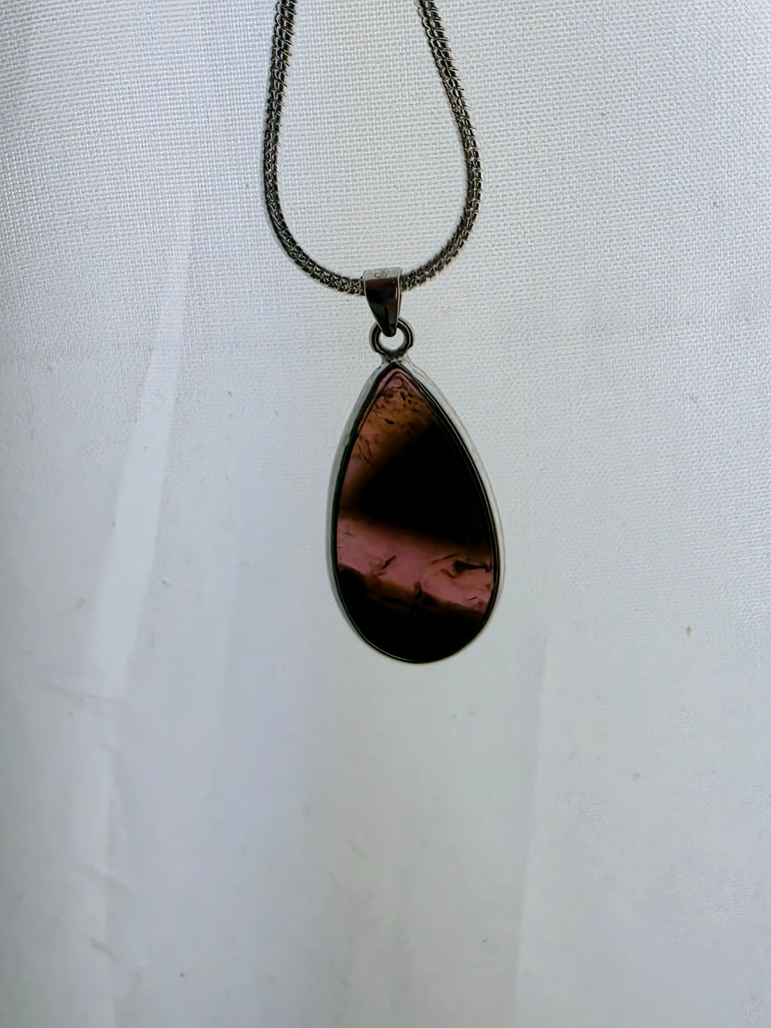 Watermelon Tourmaline Silver Pendant