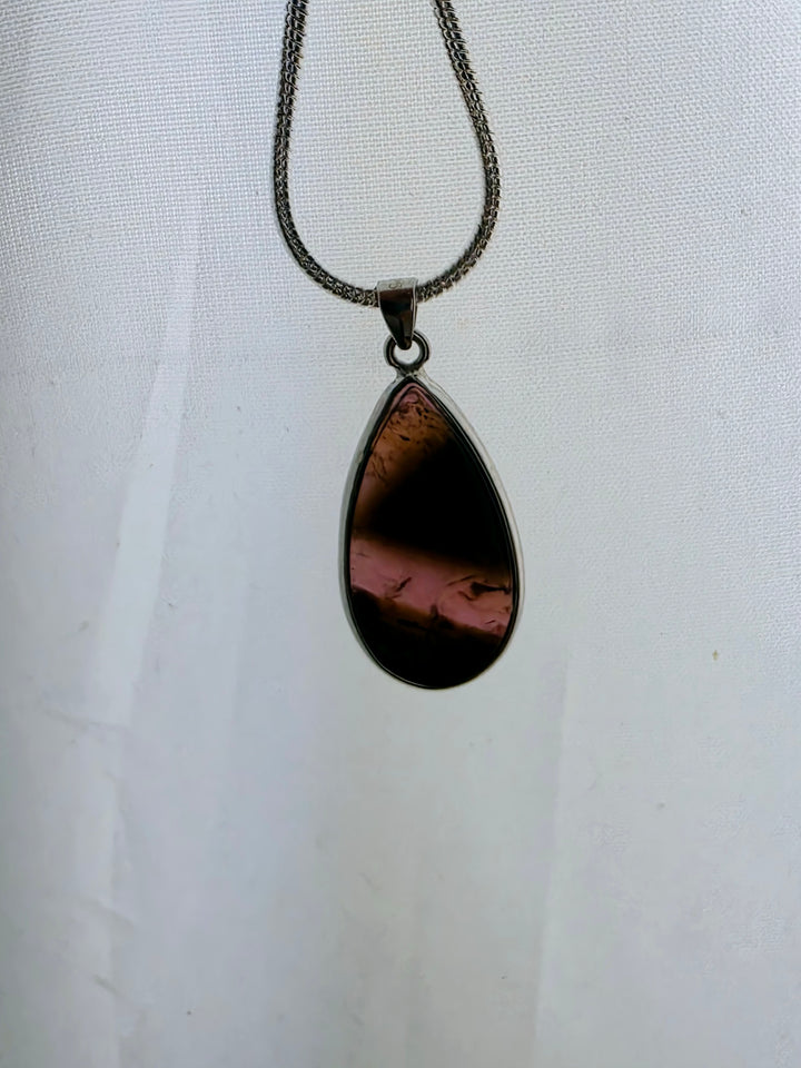 Watermelon Tourmaline Silver Pendant