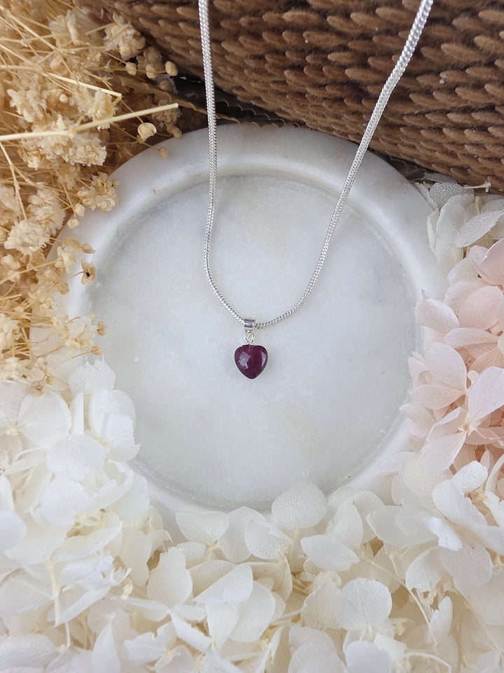 Pink Tourmaline Heart Silver Pendant — Worthy of Love