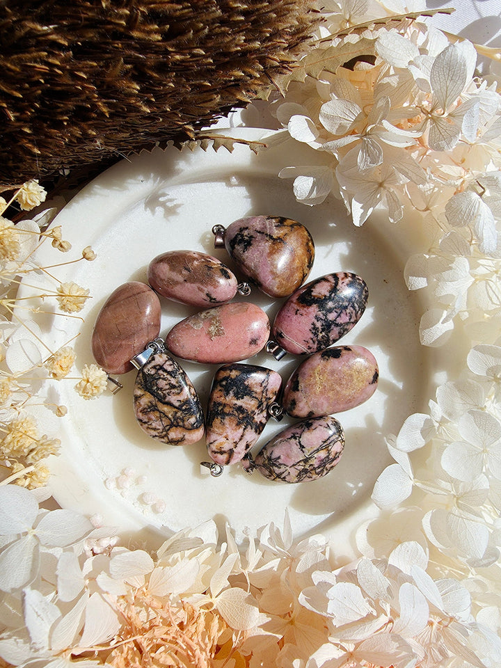 Rhodonite Tumbled Pendant