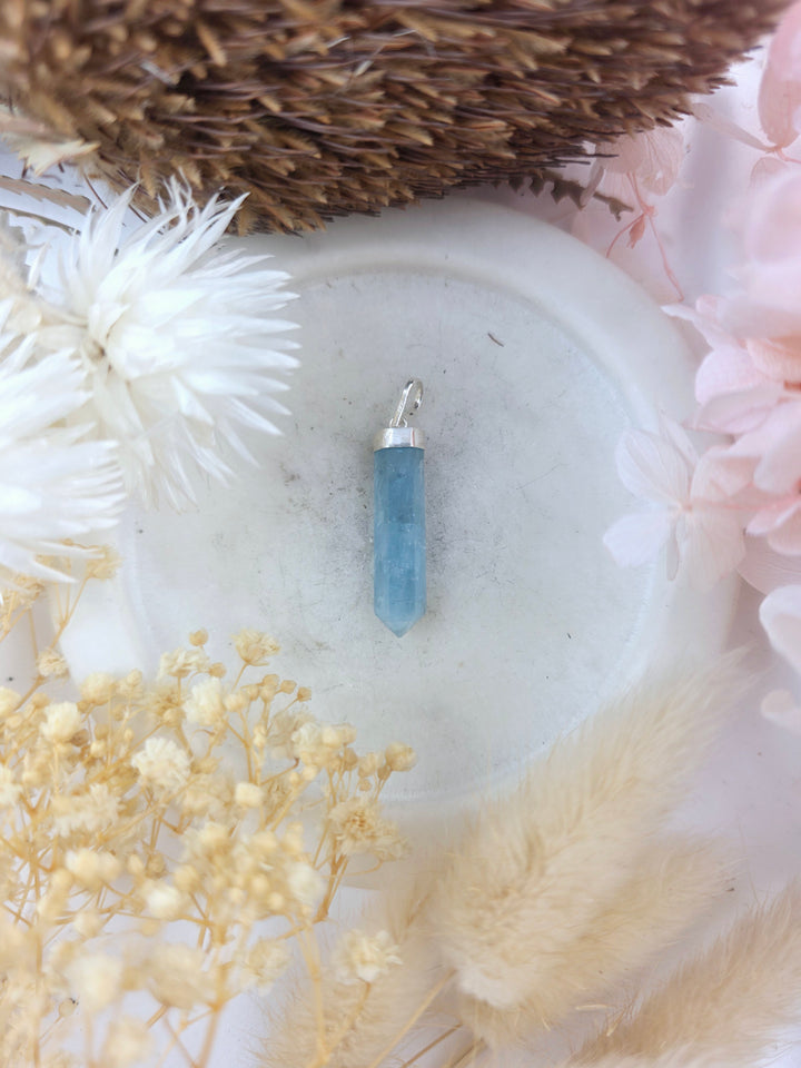 Aquamarine Silver Pendant