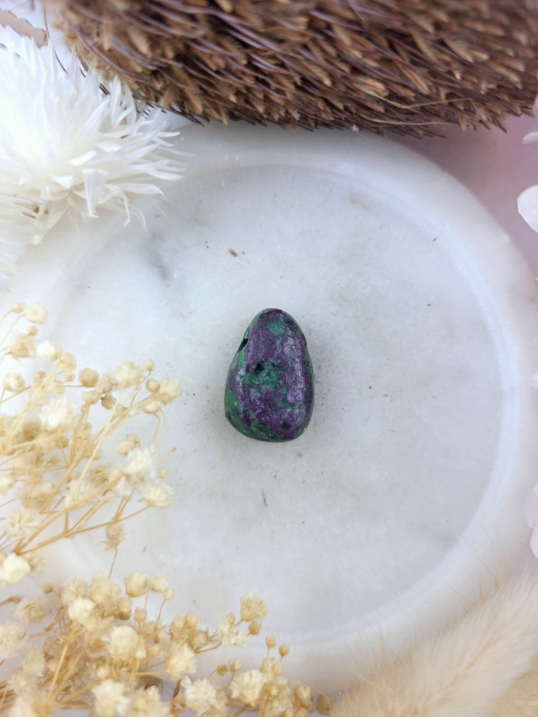Ruby Zoisite Tumbled Pendant