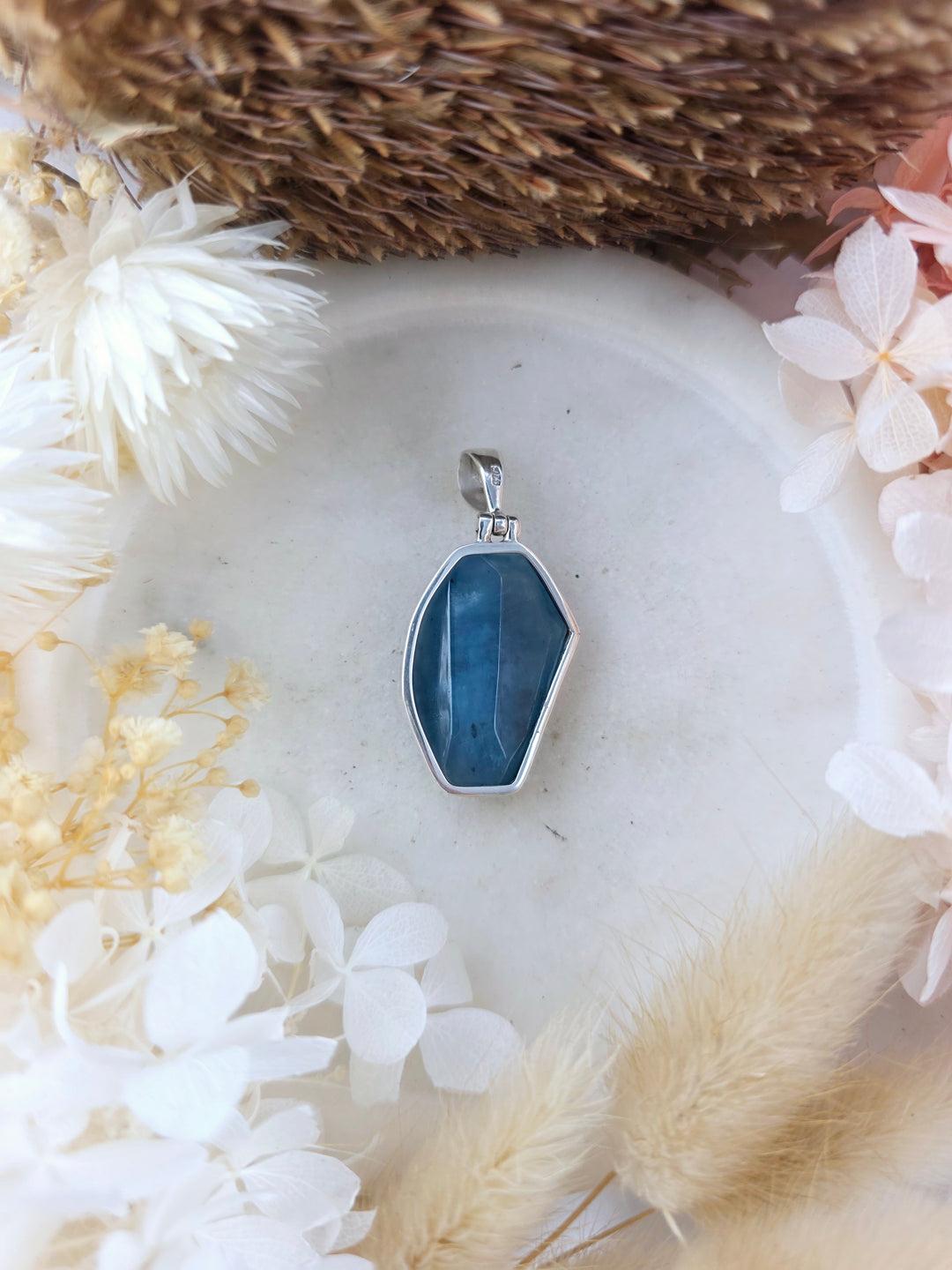 Aquamarine Silver Pendant