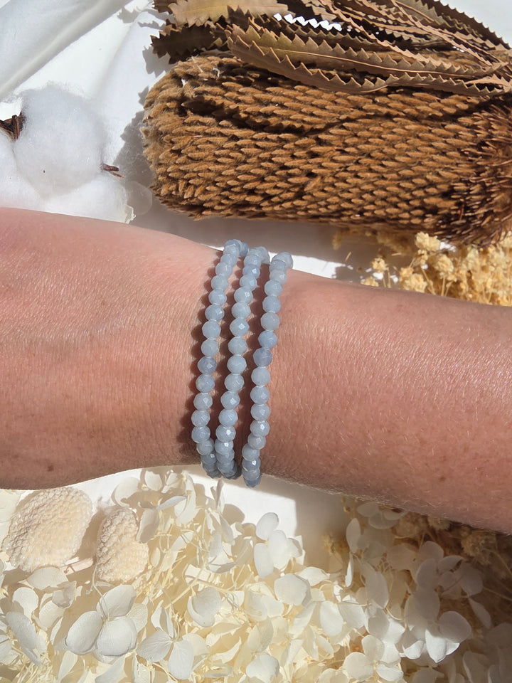 Angelite Faceted Bracelet - 4mm