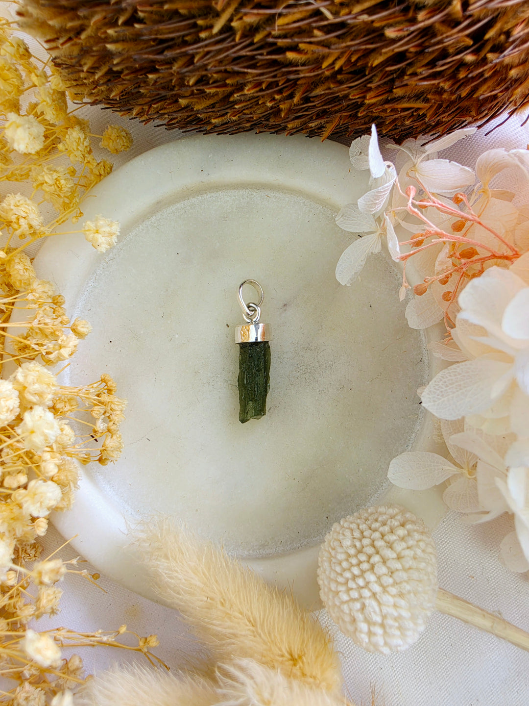Moldavite Silver Pendant — Manifest & Transform