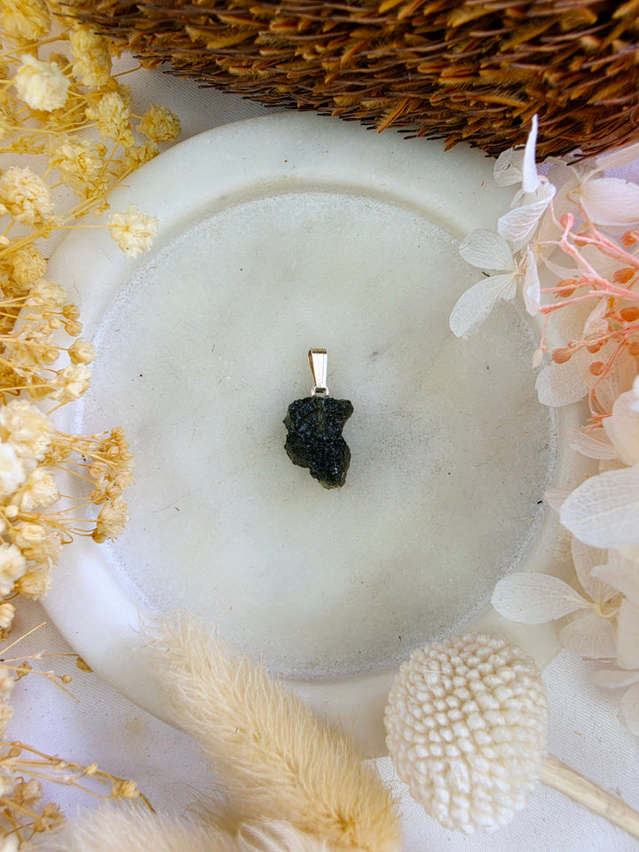 Moldavite Silver Pendant — Manifest & Transform