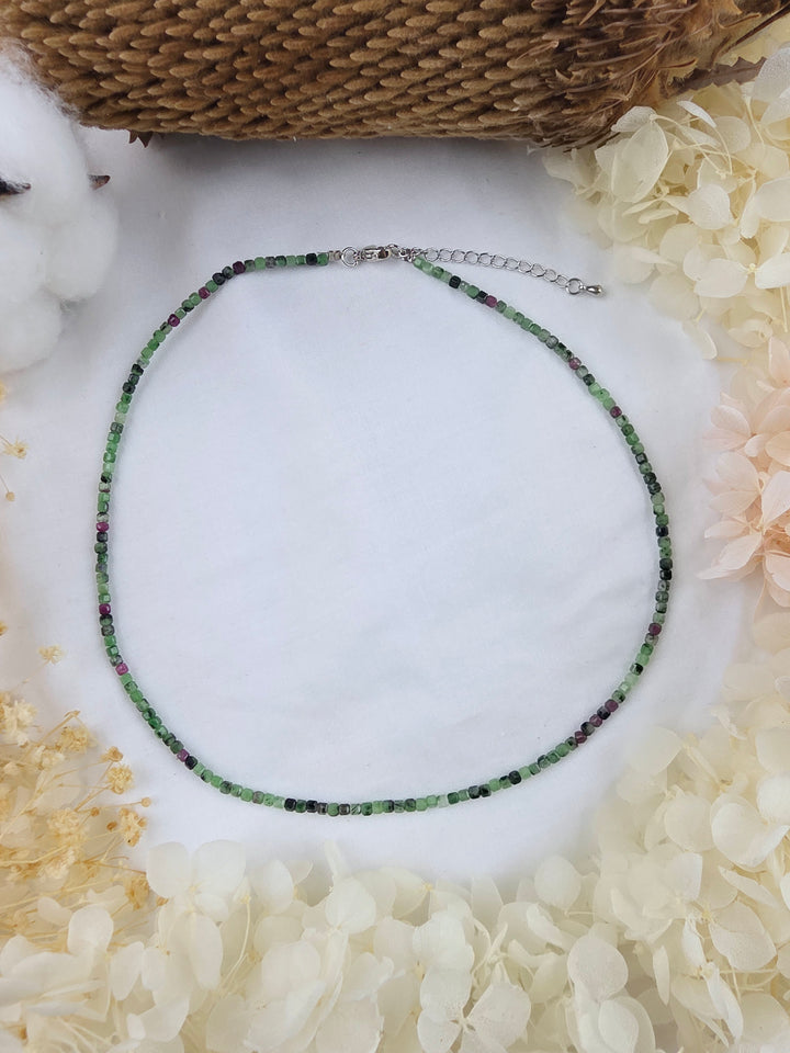 Ruby Zoisite Faceted Necklace - Passion and Growth