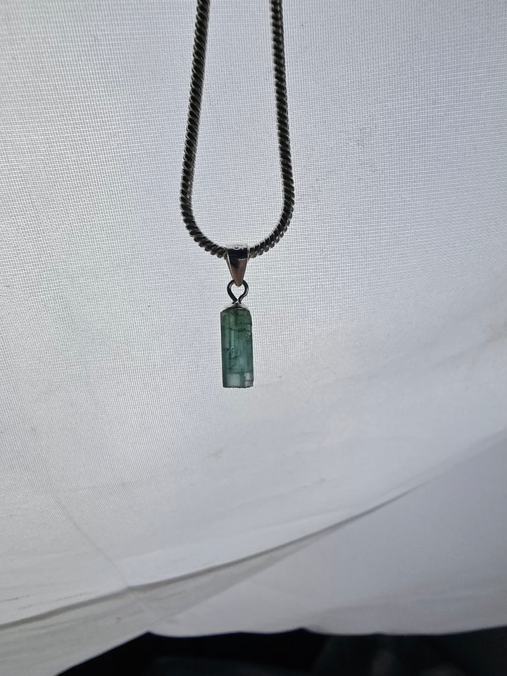 Green & Blue Tourmaline Silver Pendant — Flow & Flourish