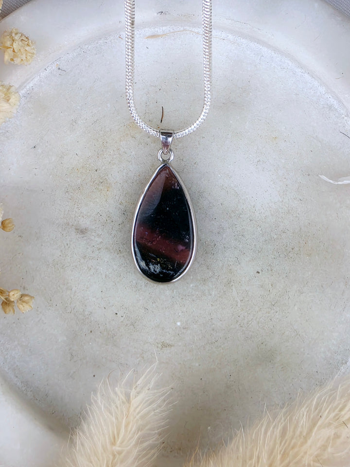 Watermelon Tourmaline Silver Pendant