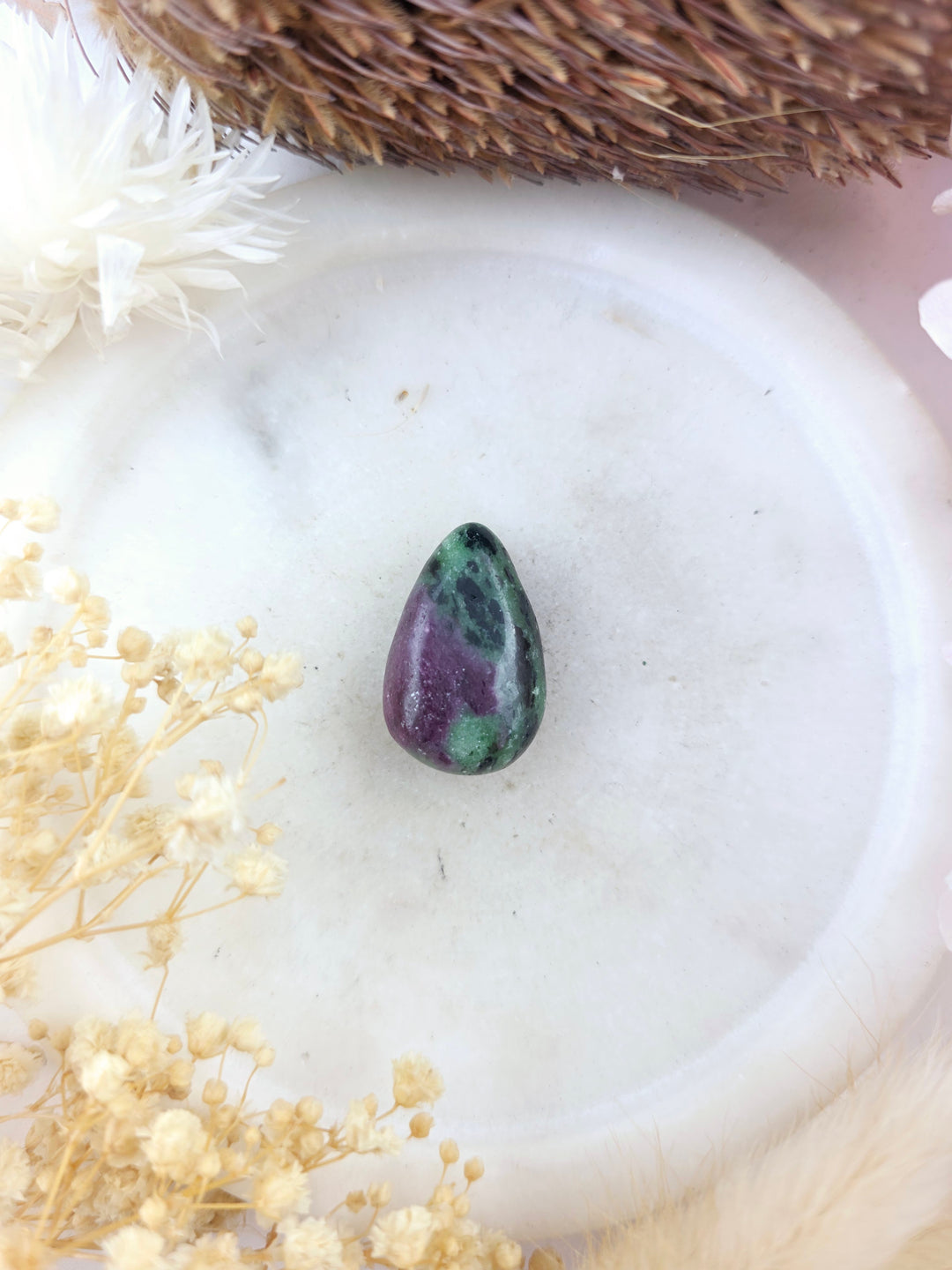 Ruby Zoisite Tumbled Pendant