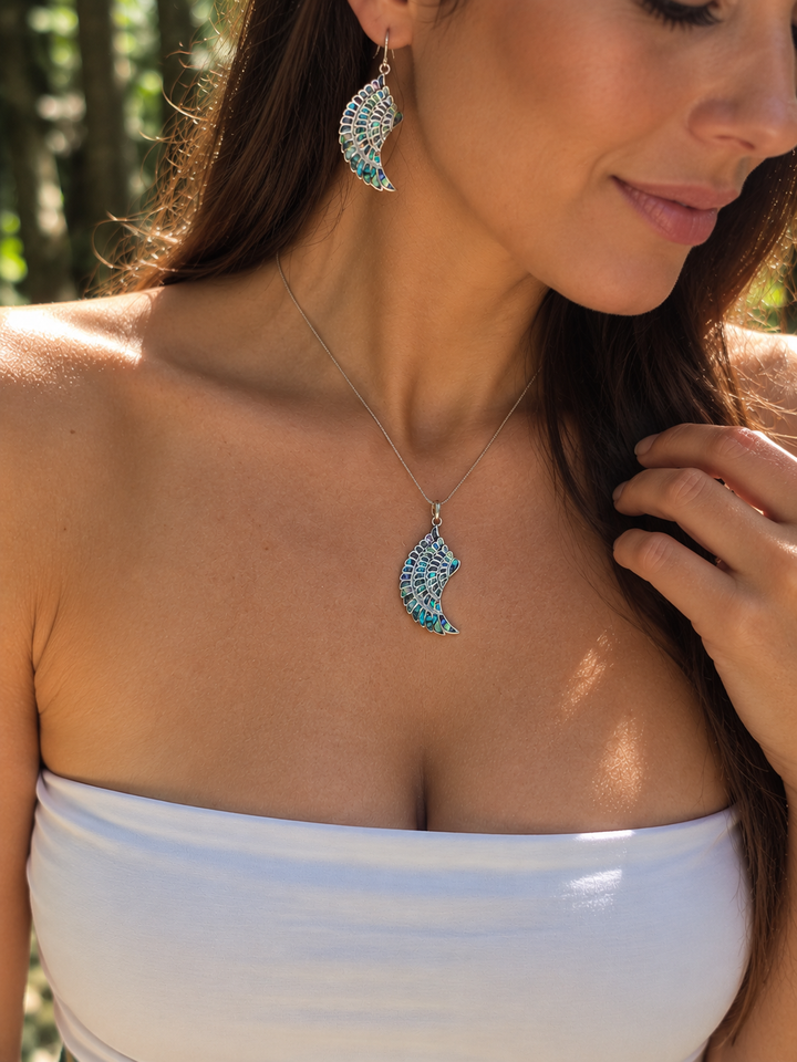 Divine Goddess Ocean Wing Silver Pendant