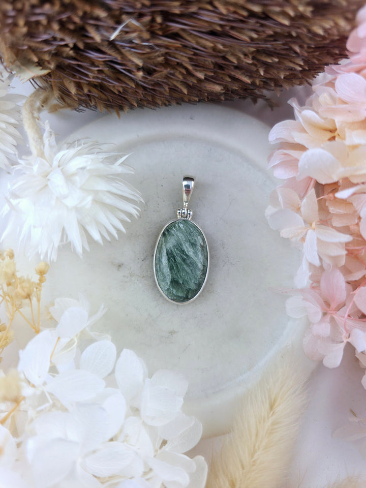Seraphinite Silver Pendant