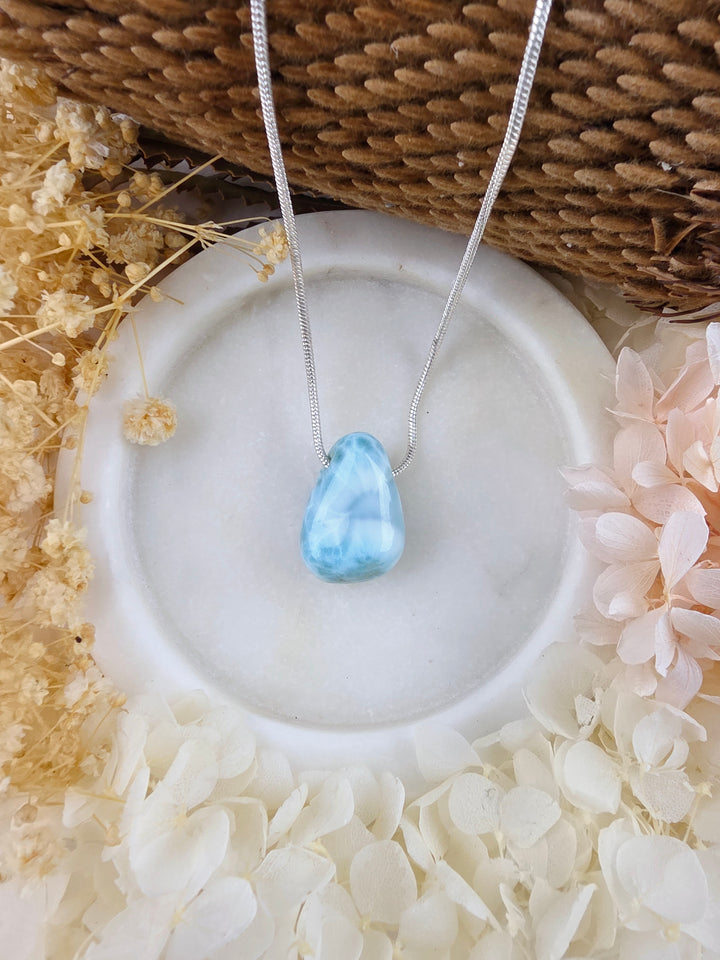 Larimar Tumbled Pendant - Calm Waters