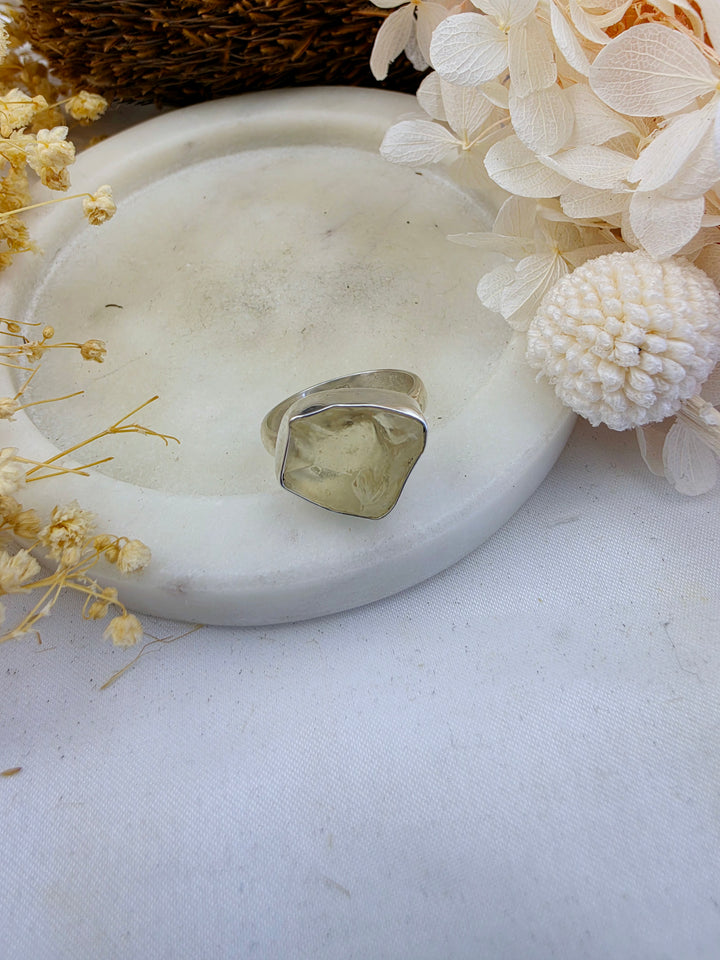 Libyan Desert Glass Silver Ring — Written in the Stars