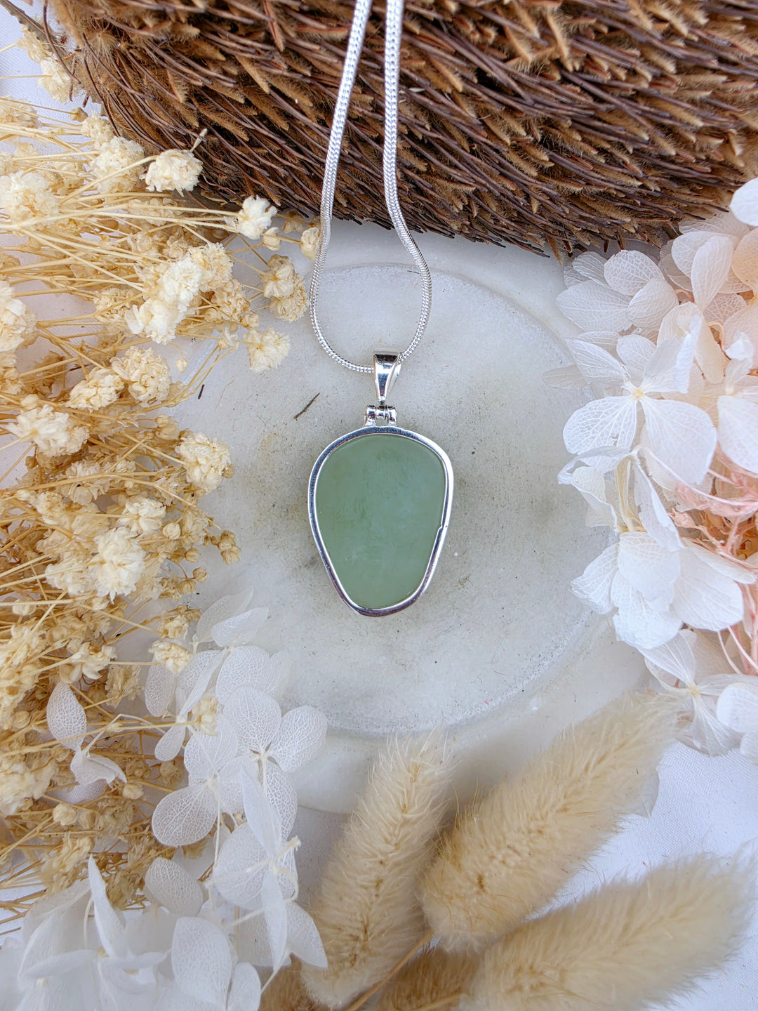 Jade White Brass Pendant