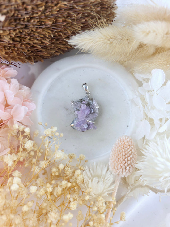 Vera Cruz Amethyst Cluster Silver Pendant