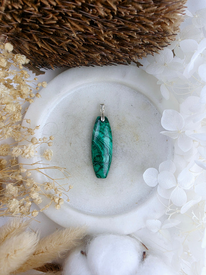 Malachite Silver Pendant