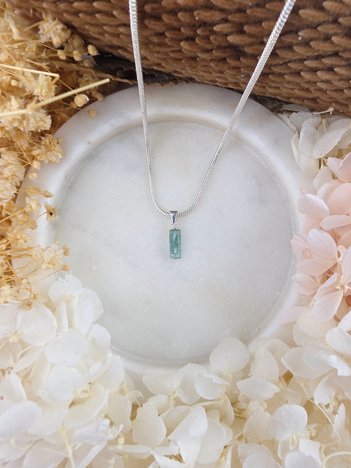 Green & Blue Tourmaline Silver Pendant — Flow & Flourish