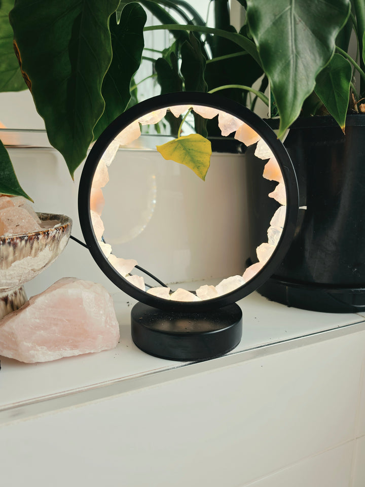 Rose Quartz Halo Lamp