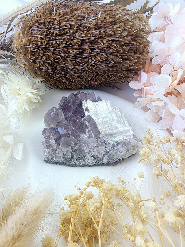 Amethyst with Calcite Cluster