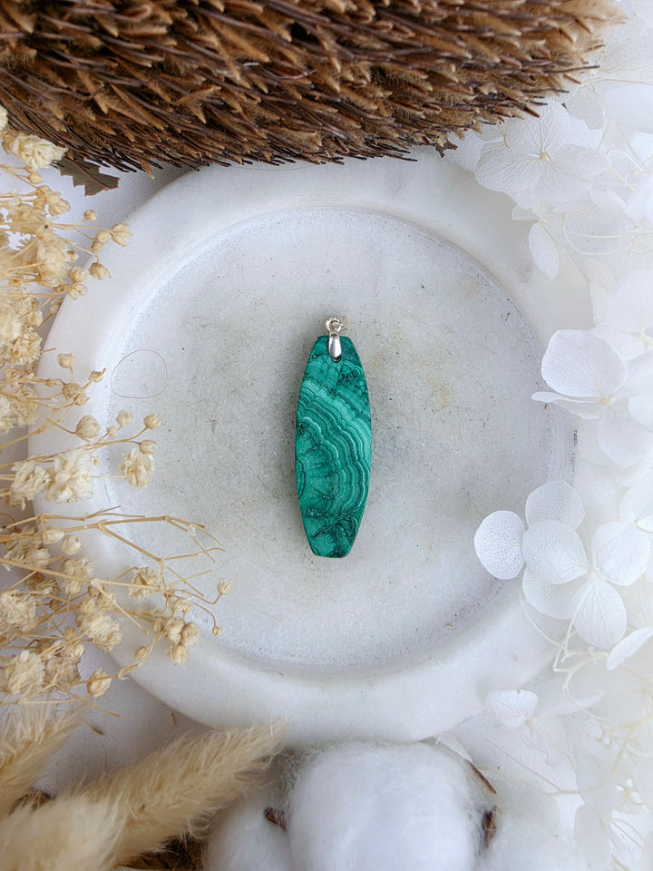 Malachite Silver Pendant