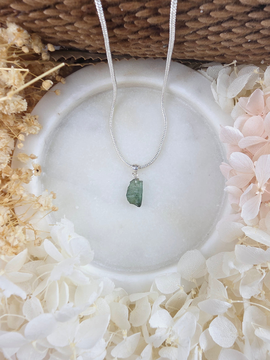 Green & Blue Tourmaline Silver Pendant — Flow & Flourish