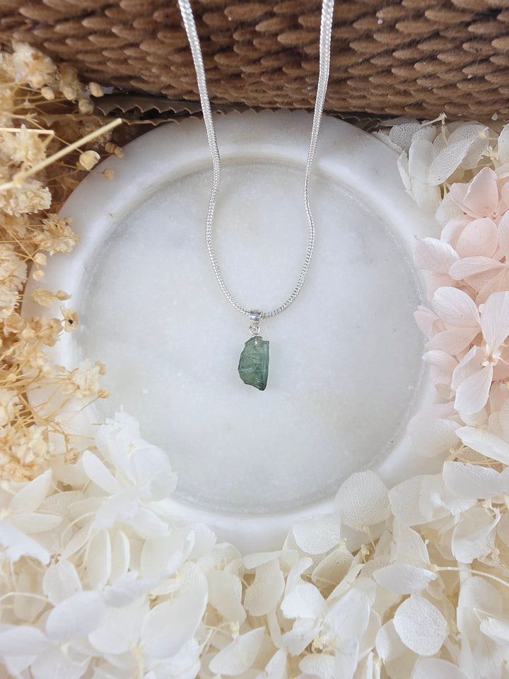 Green & Blue Tourmaline Silver Pendant — Flow & Flourish