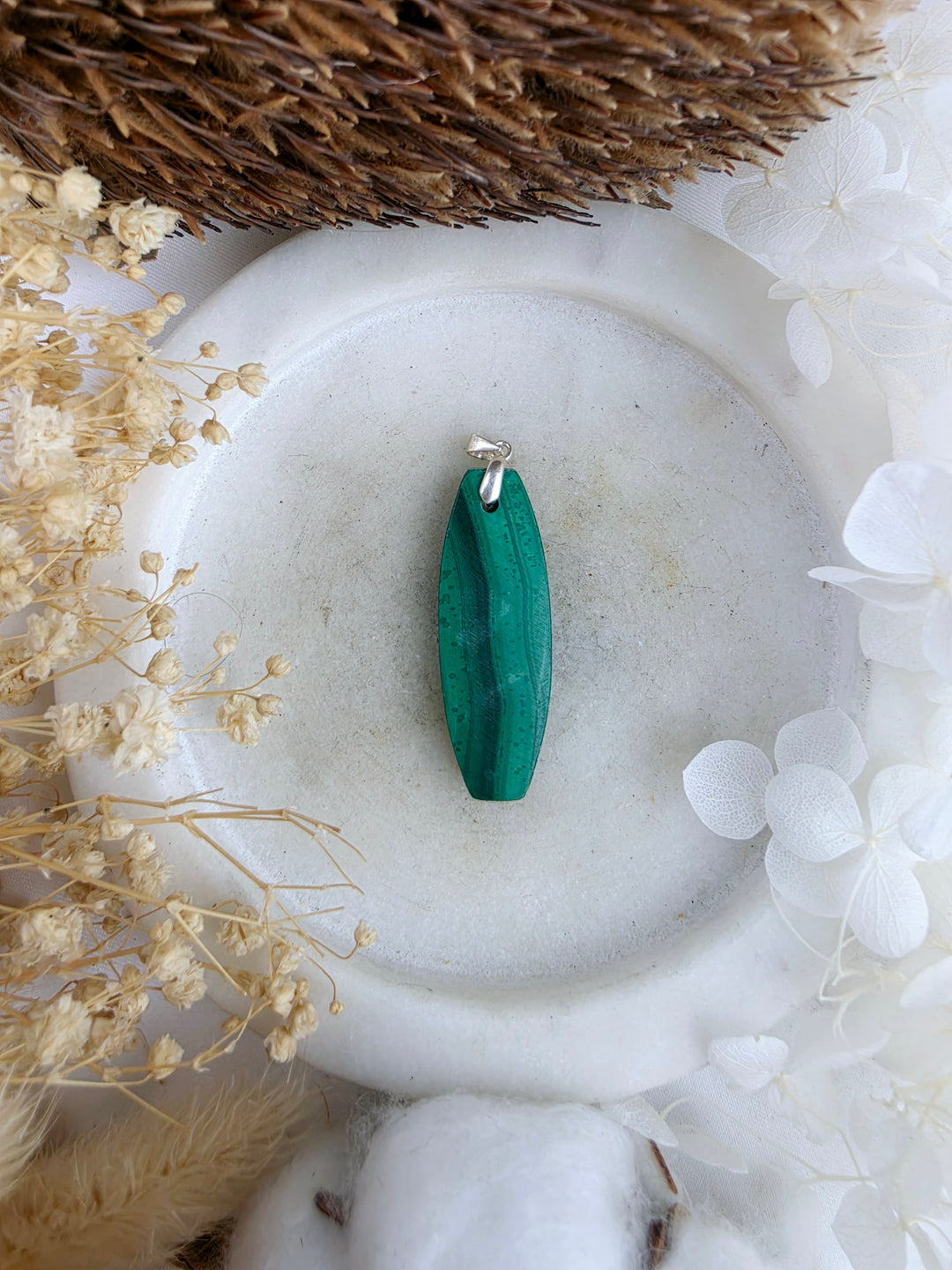 Malachite Silver Pendant
