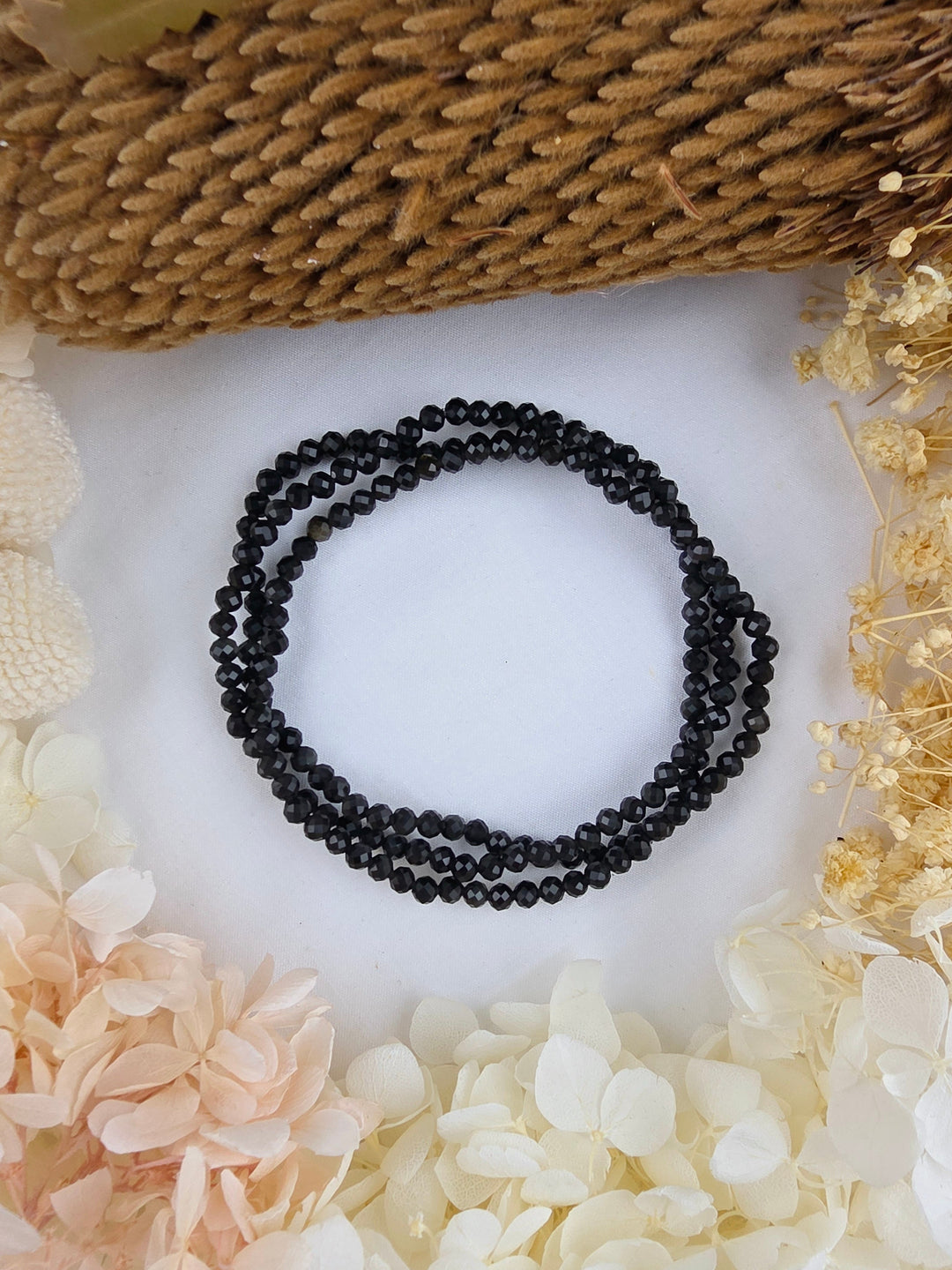 Obisidian Faceted Bracelet - 4mm