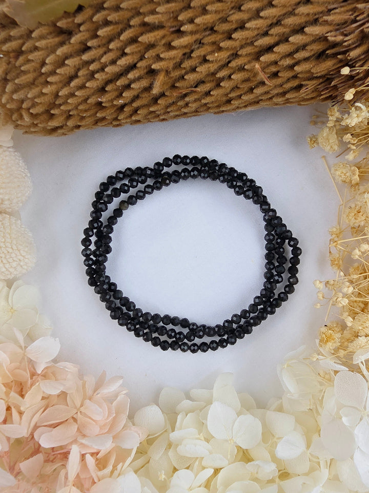 Obisidian Faceted Bracelet - 4mm