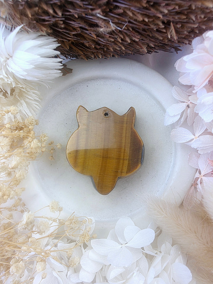 Tigers Eye Tiger Pendant