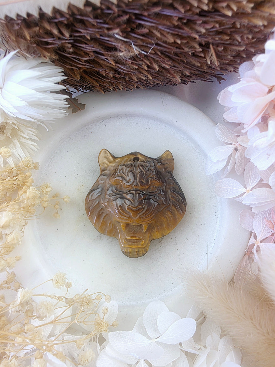 Tigers Eye Tiger Pendant