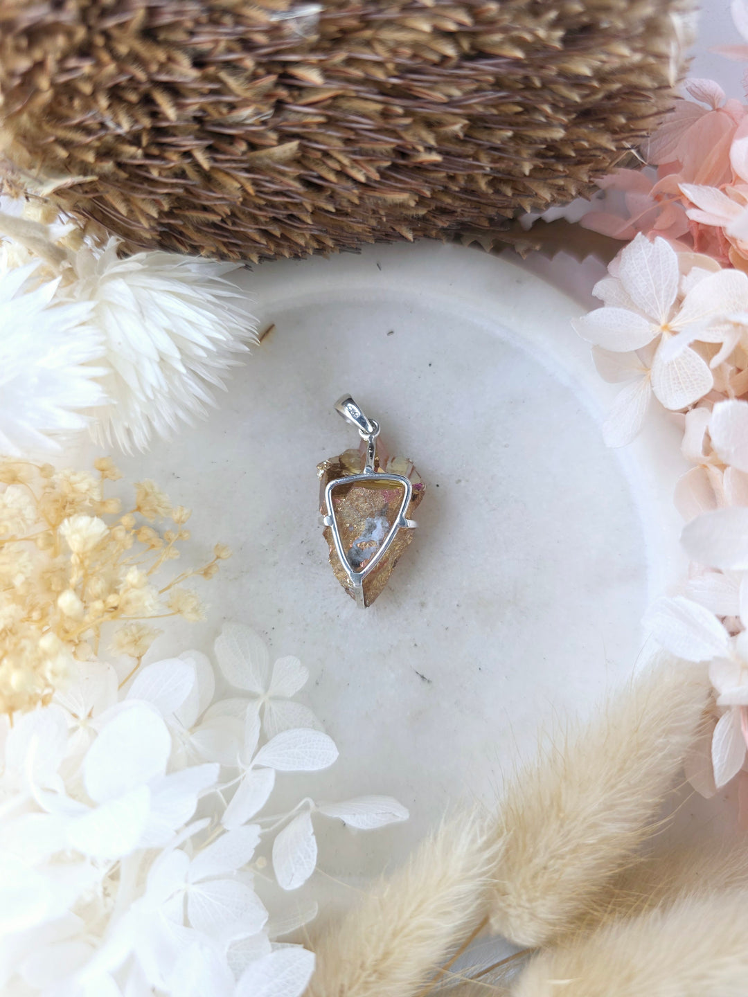 Sunset Aura Silver Pendant