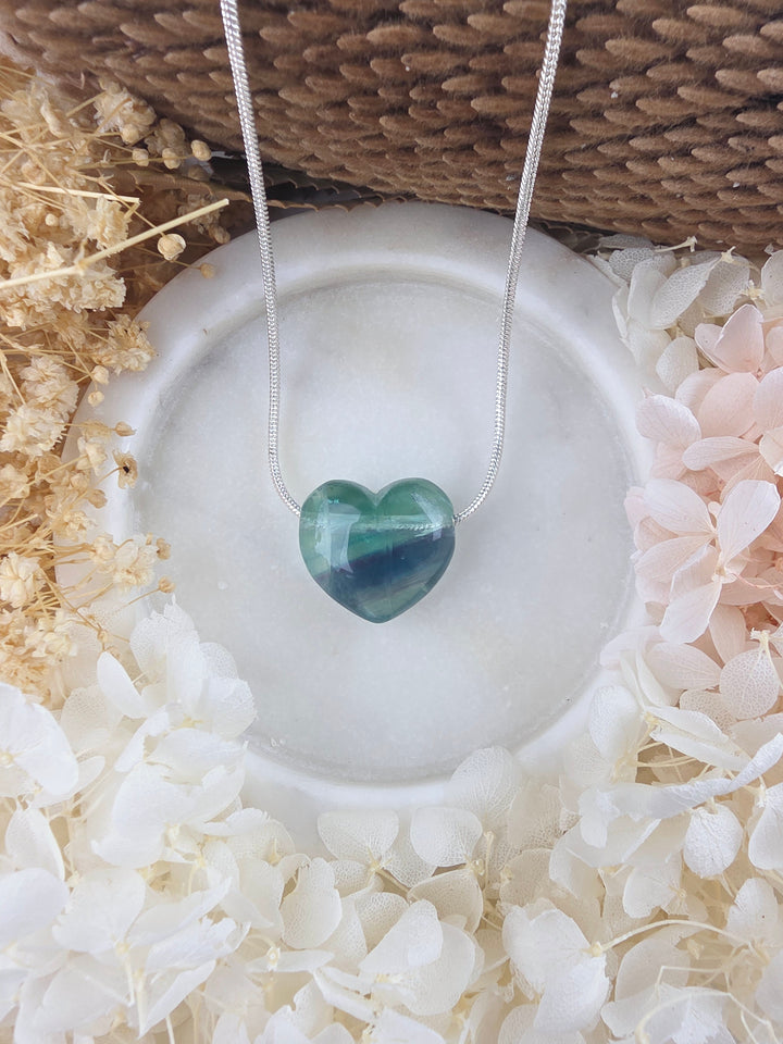 Rainbow Fluorite Heart Pendant — Dream Without Limits
