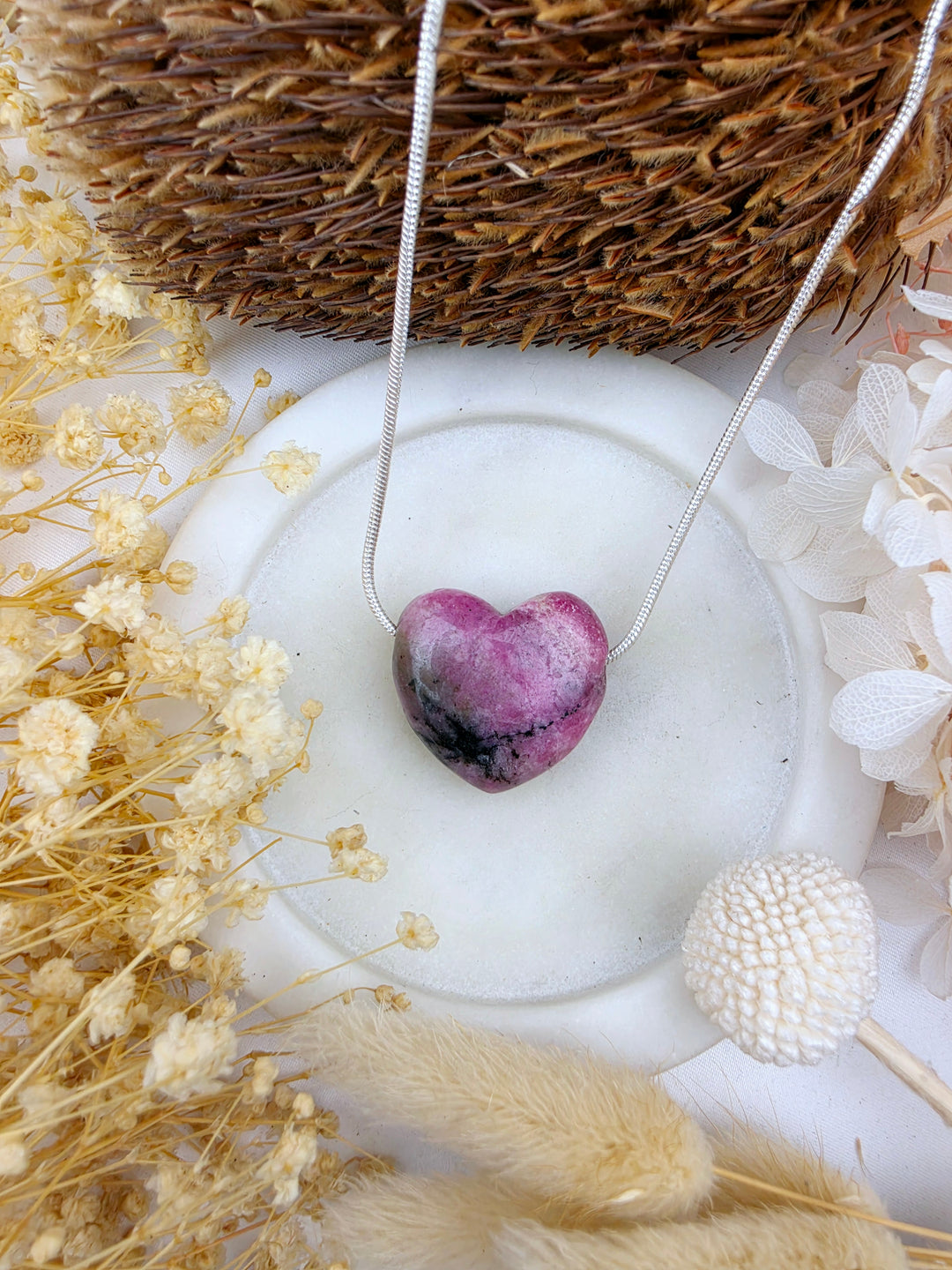 Rhodonite Heart Pendant - Free To Heal