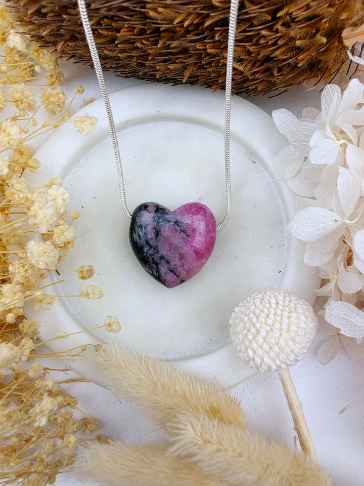 Rhodonite Heart Pendant - Free To Heal