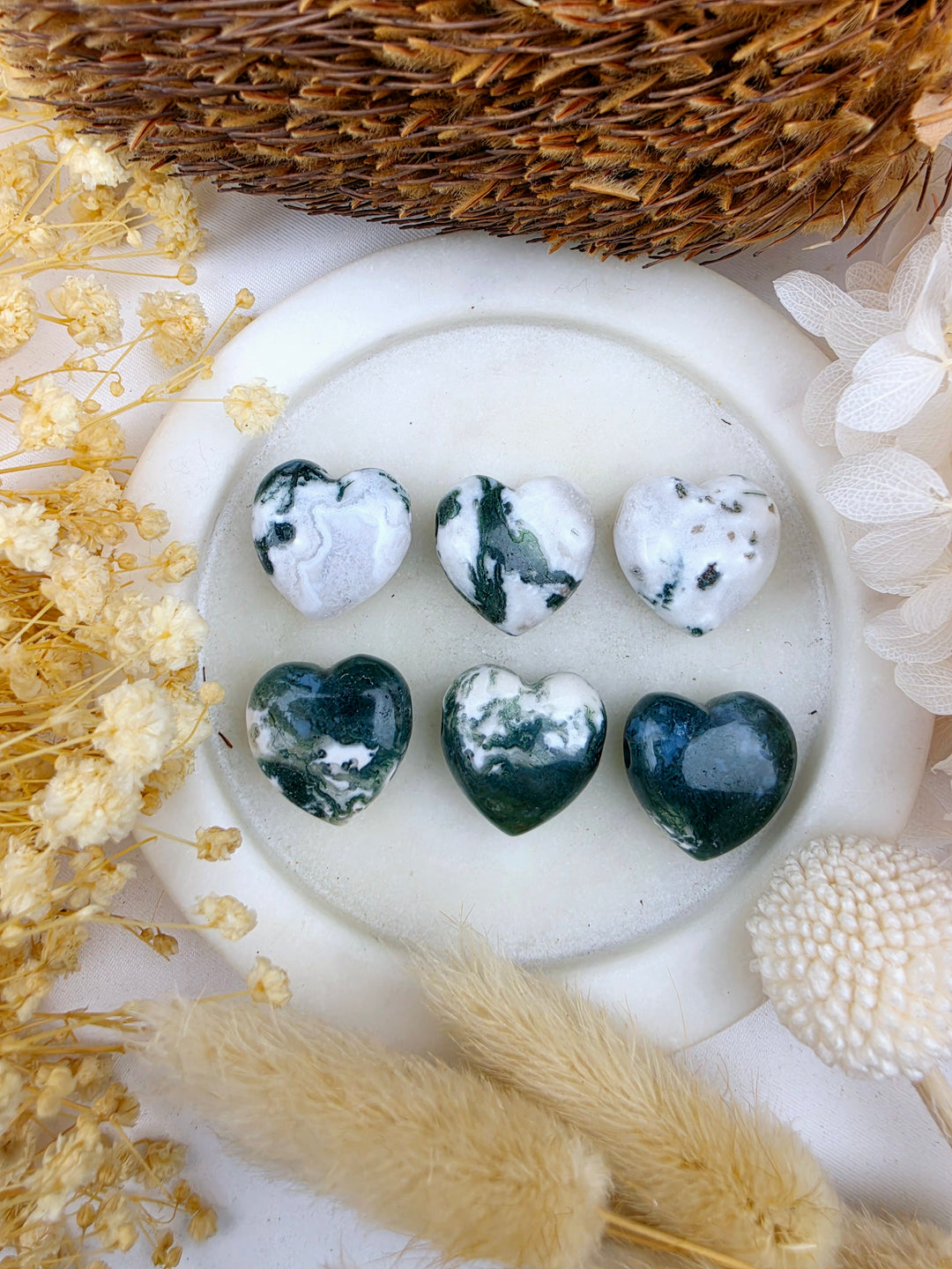 Moss Agate Heart Pendant - New Growth