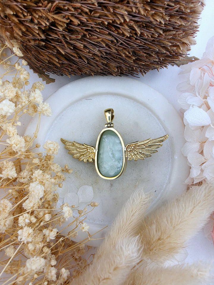 Jade Anahata Brass Pendant