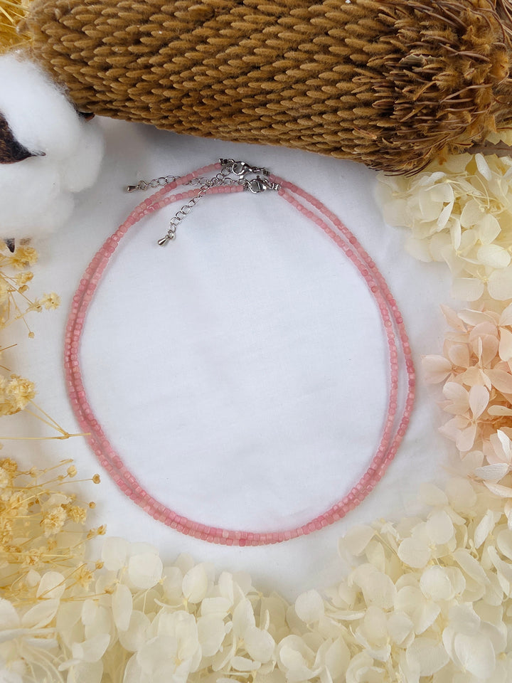 Pink Opal Faceted Necklace - Safe to Open Again
