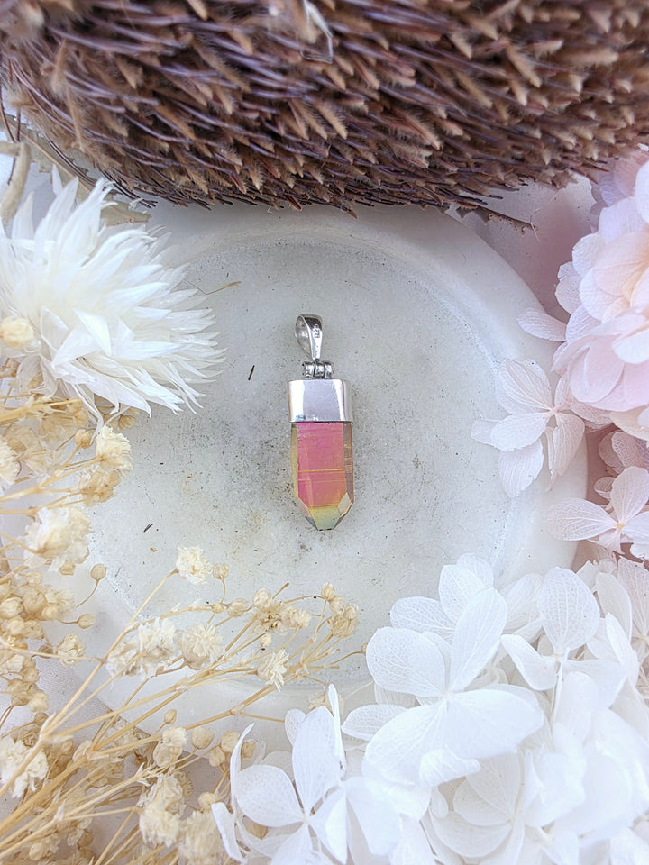 Sunset Aura Silver Pendant