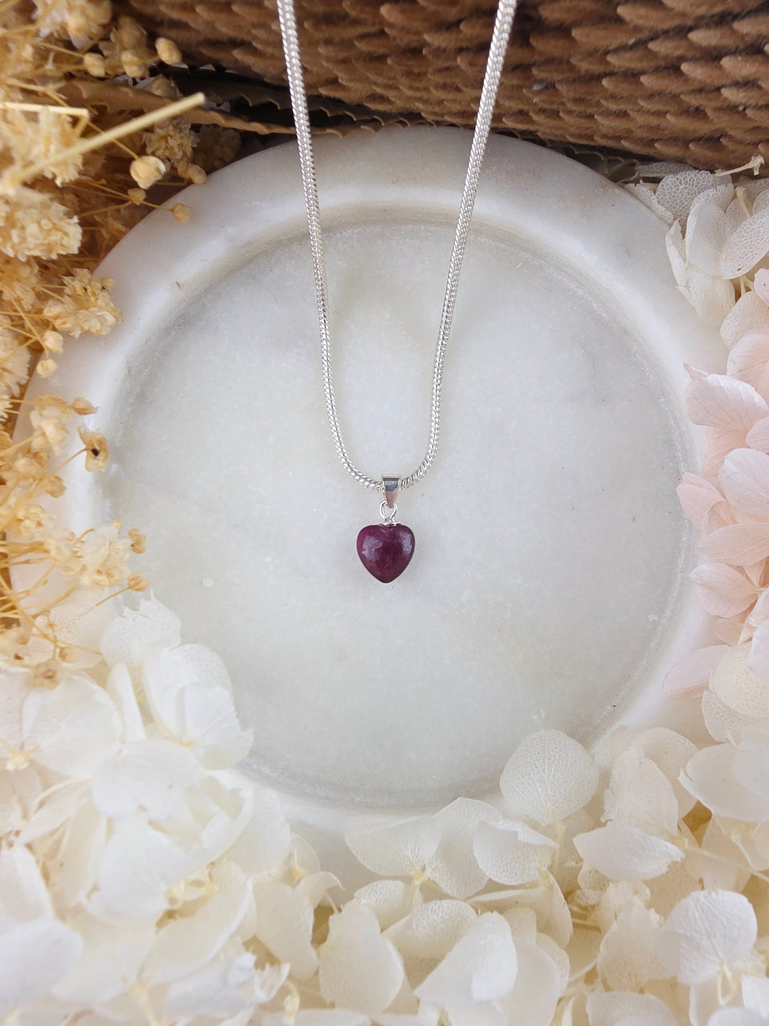 Pink Tourmaline Heart Silver Pendant — Worthy of Love