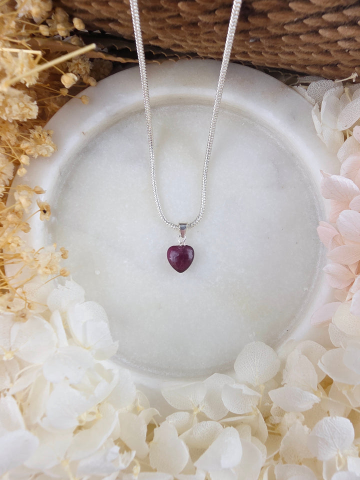 Pink Tourmaline Heart Silver Pendant — Worthy of Love