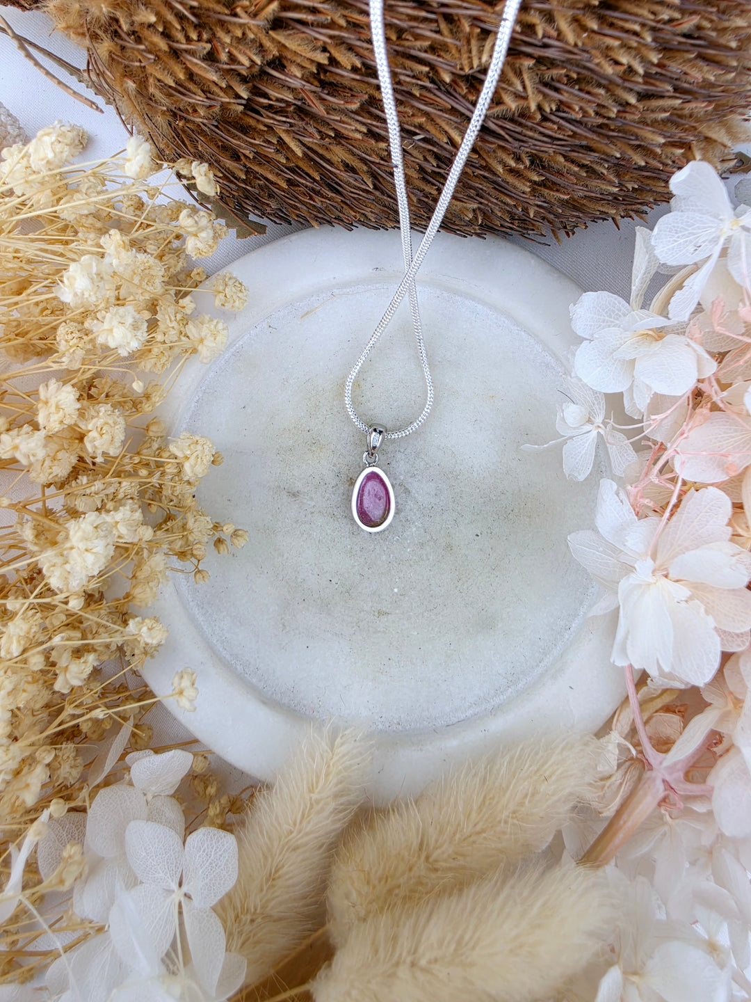 Watermelon Tourmaline Silver Pendant
