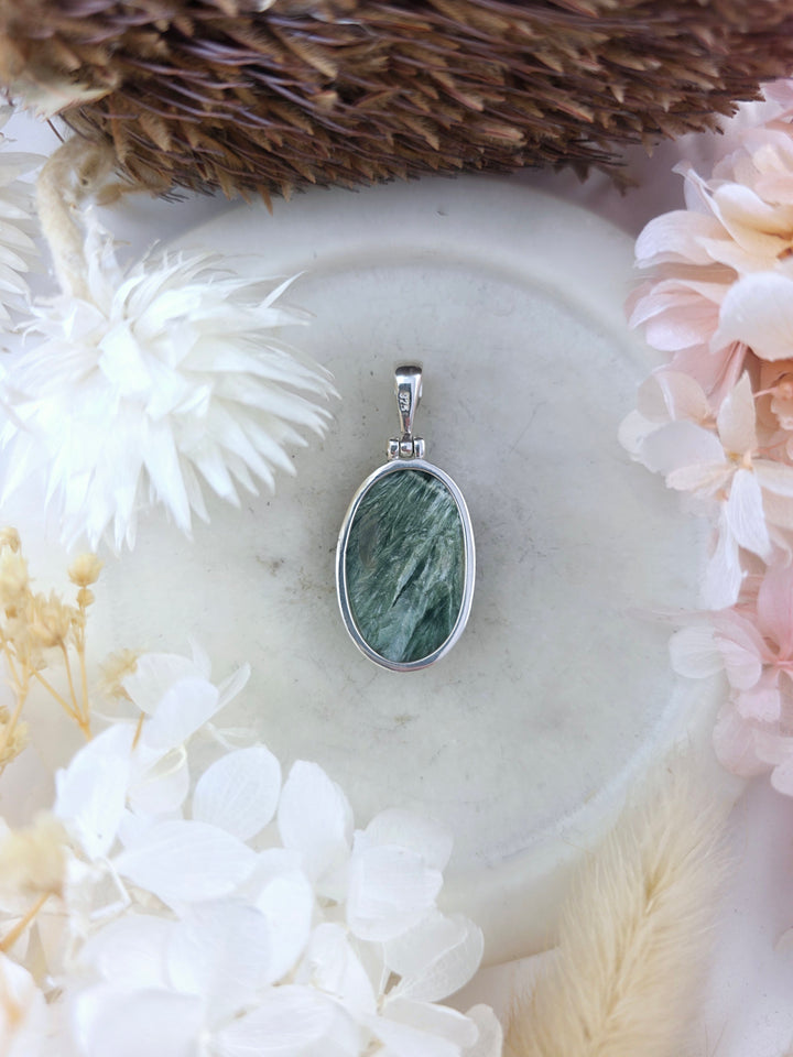 Seraphinite Silver Pendant