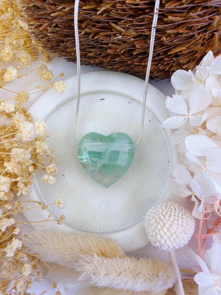 Rainbow Fluorite Heart Pendant — Dream Without Limits