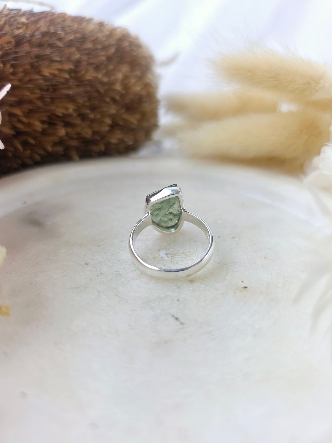 Moldavite Silver Ring