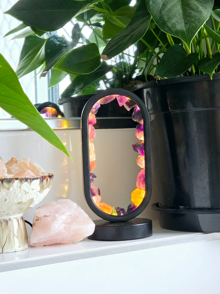 Rainbow Fluorite Star Gate Lamp — Dream Without Limits