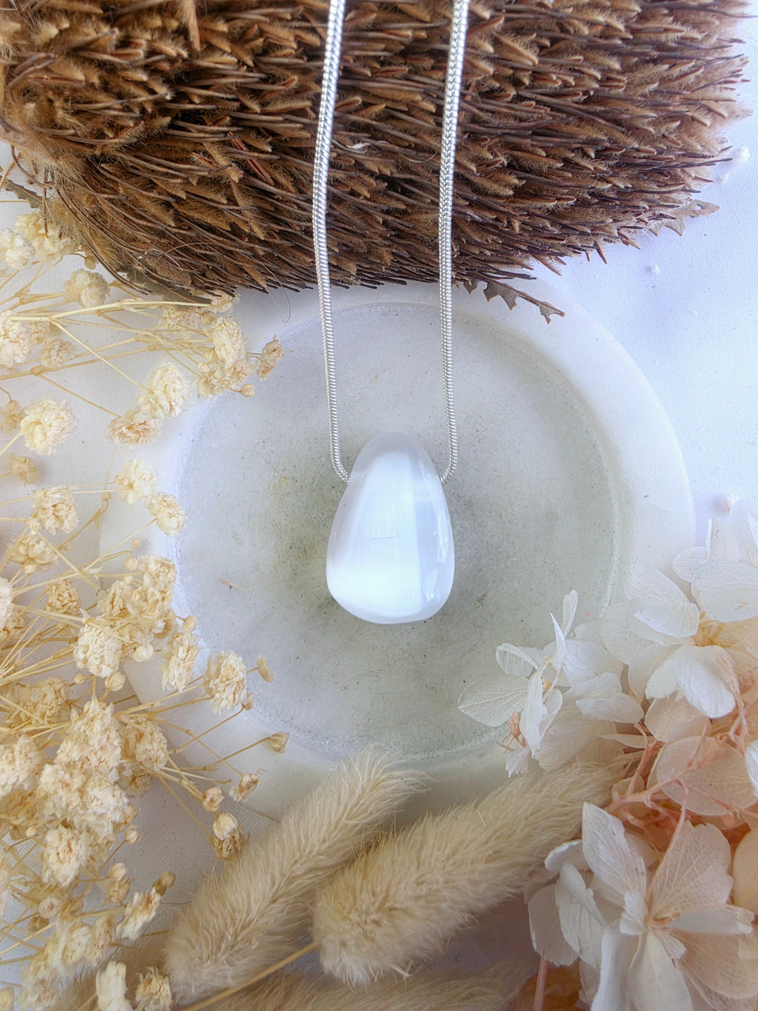 Selenite Medium Pendant